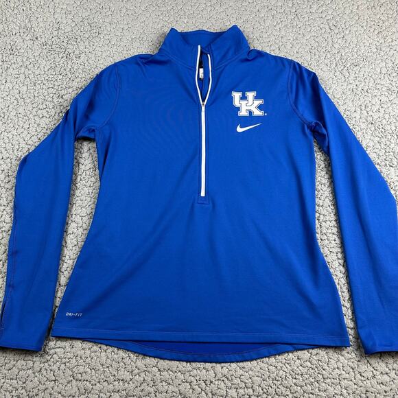 Nike Dri Fit Jackets & Blazers - Kentucky Wildcats (UK) Shirt Womens XL Blue Quarter Zip Pullover Dri-FIT Nike T